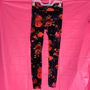 No Boundaries Floral Print Thick Fuzzy Leggings